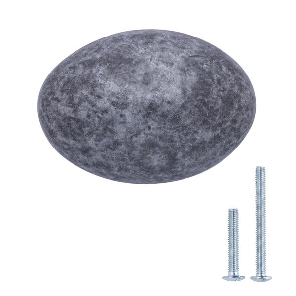 South Main Hardware Football Cabinet Knob, 1.38" Diameter, Antique Silver, 25PK SH844-AS-25 - main